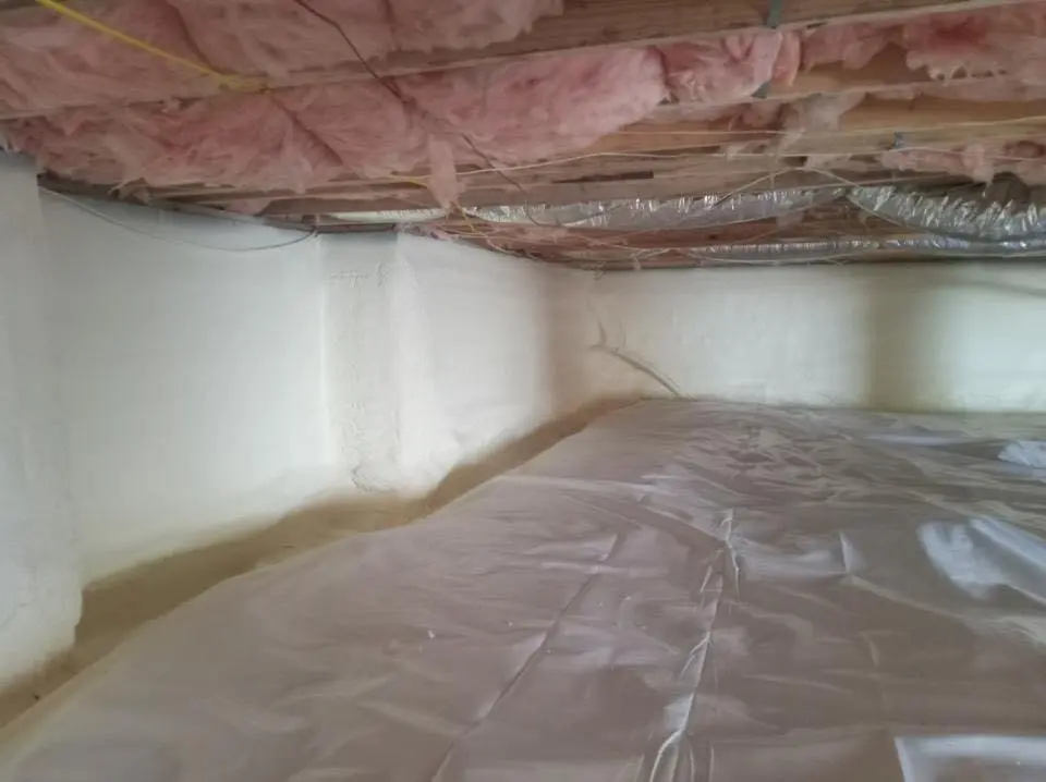 Crawl space encapsulation with closed-cell spray foam for Roof Waterproofing in St. Marys